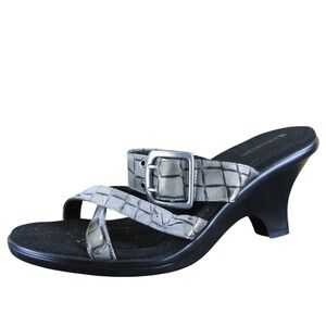 Naturalizer Women Beaker Slide Silver Synthetic Pump 9.5 Medium Gently Used 2025